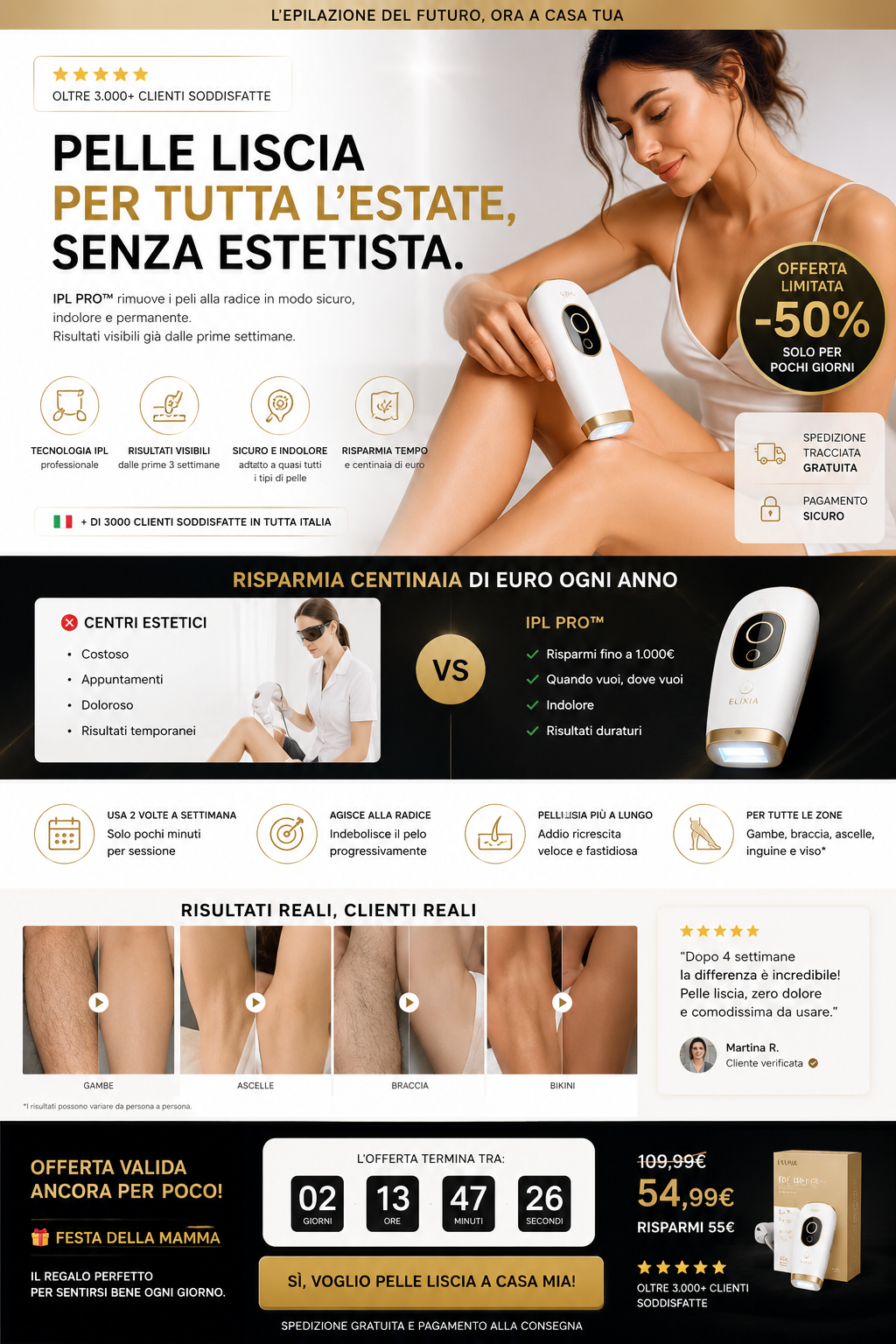 IPL Pro™ Epilatore a Luce Pulsata Professionale